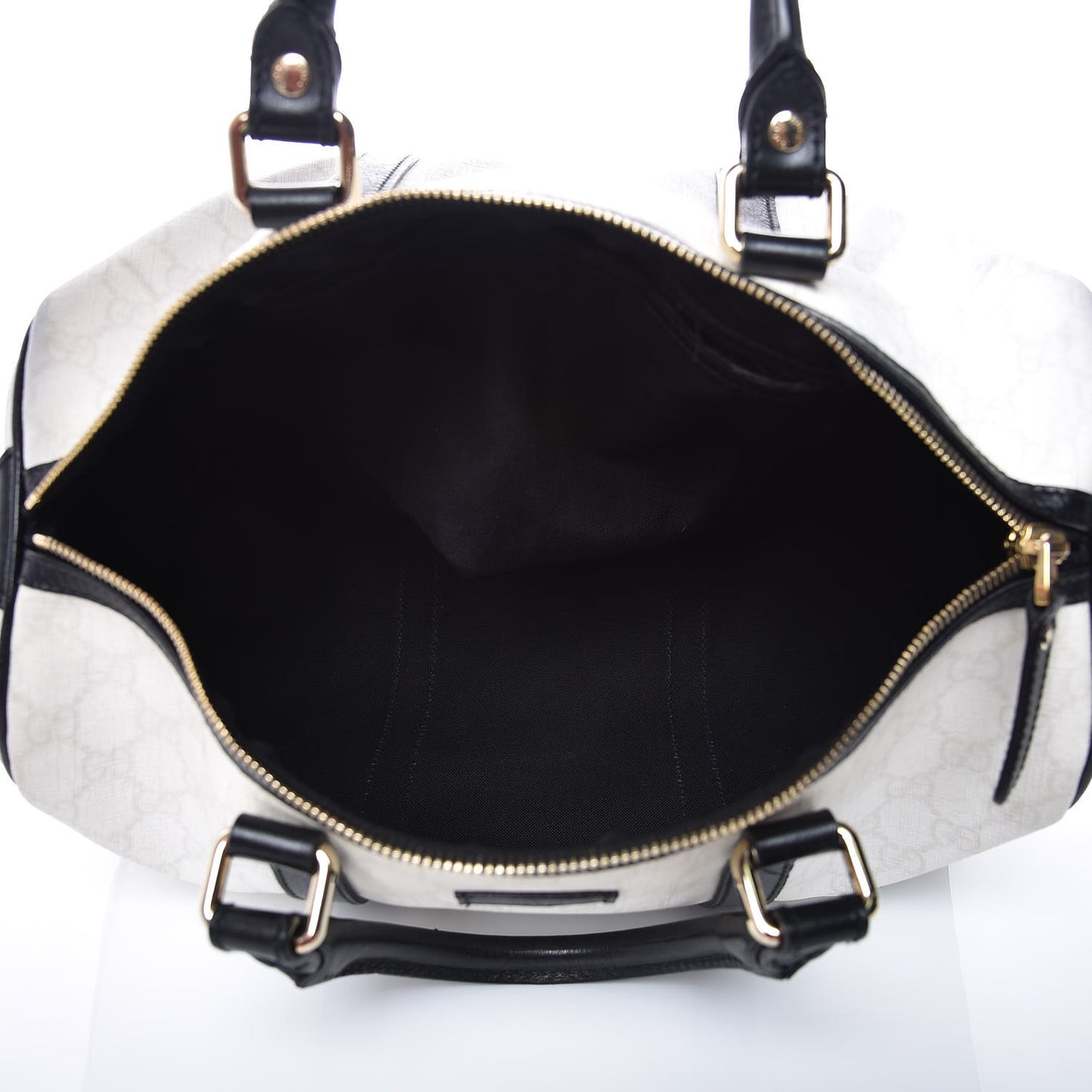GG Plus Monogram Medium Joy Boston White Black