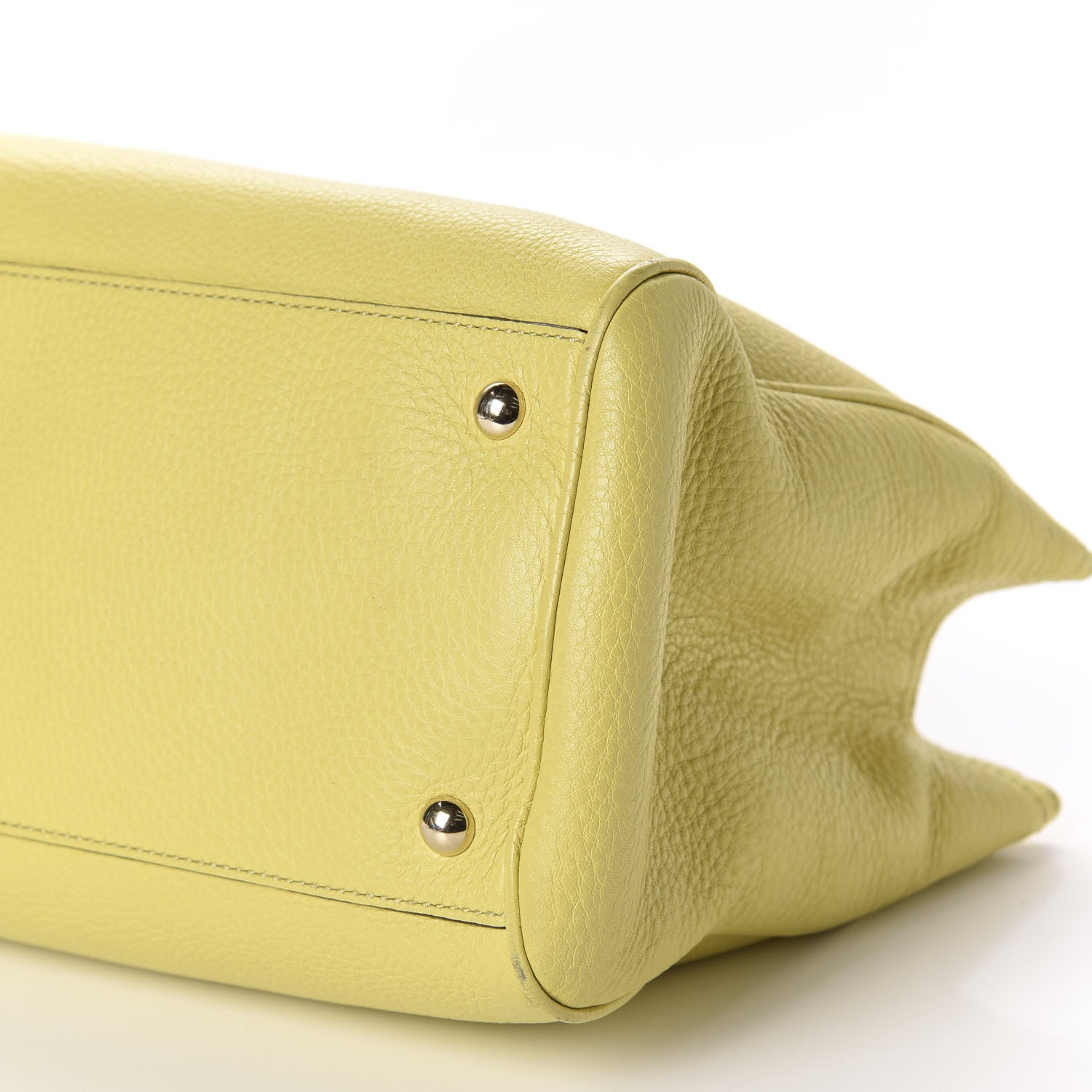 Gucci Pebbled Calfskin Medium Bamboo Shopper Tote Citrus 6 of 10