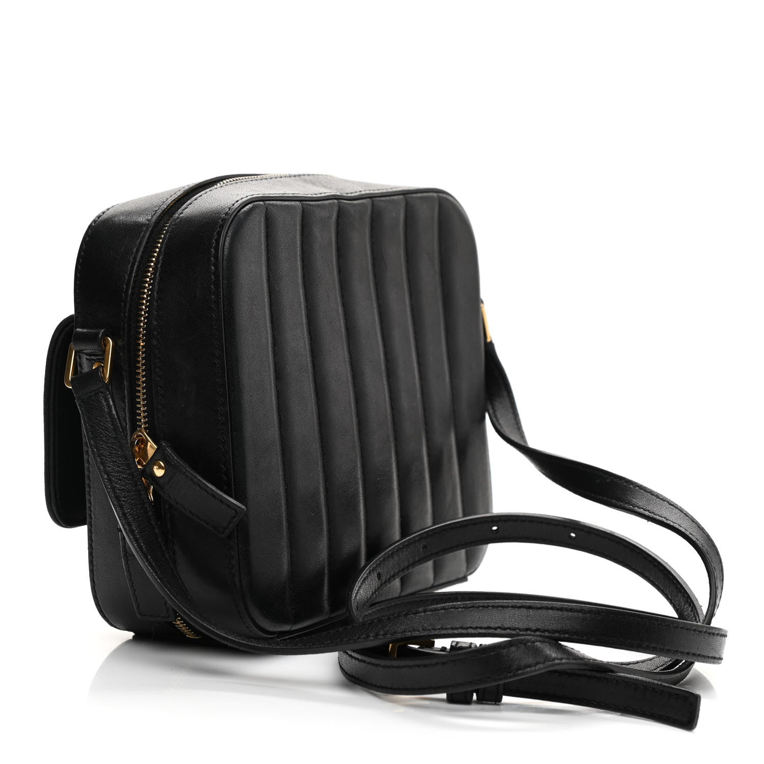 Saint Laurent Lambskin Matelasse Monogram Vicky Camera Bag Black 3 of 8