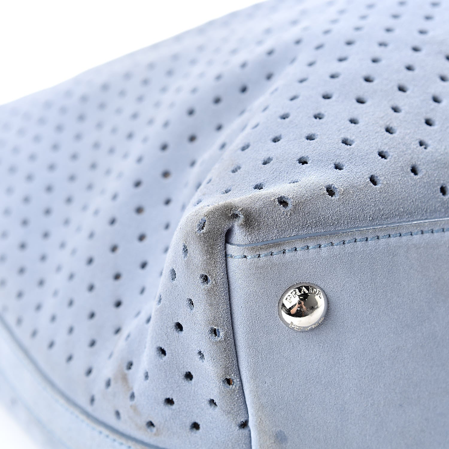 Prada Suede Perforated Tote Astrale 10 of 20