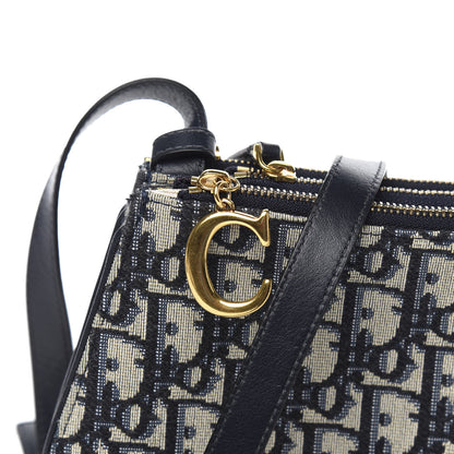 Christian Dior Oblique Saddle Pouch With Strap Navy Blue 9 of 10
