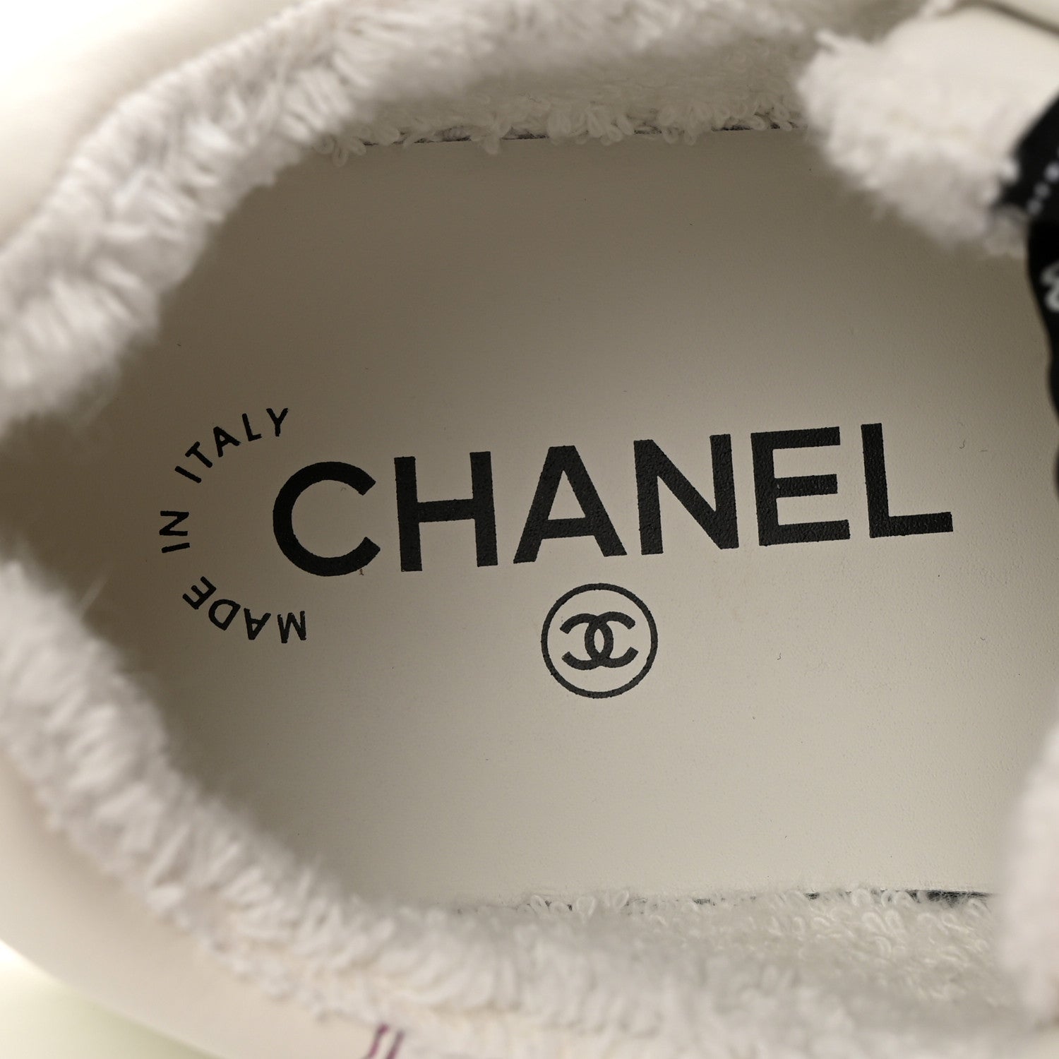 Chanel Calfskin Womens Logo Sneakers 38 White Pink 9 of 11