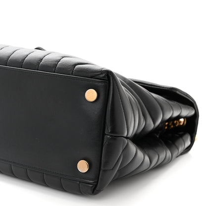 Saint Laurent Calfskin Y Quilted Monogram Large Loulou Chain Satchel Black 10 of 10
