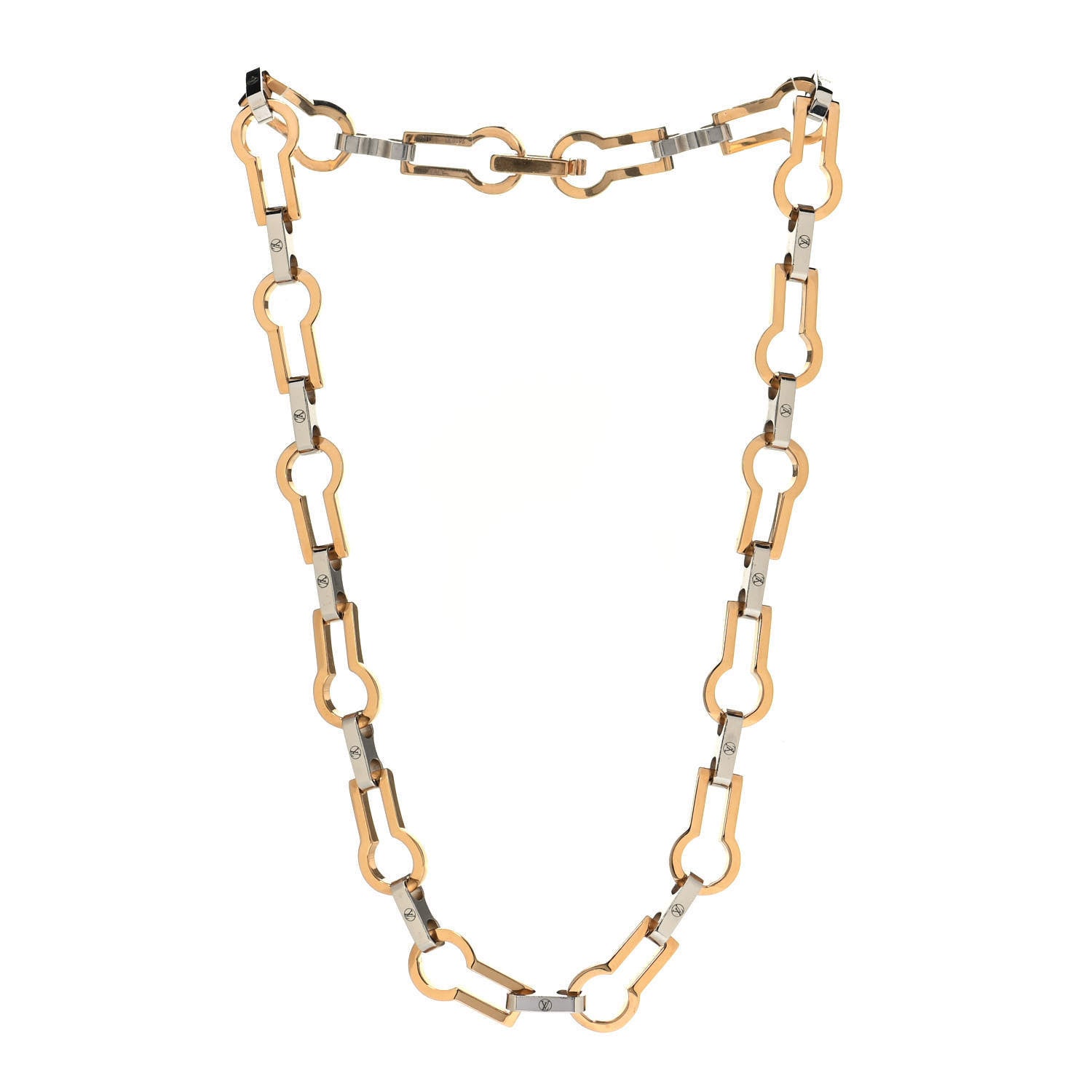 Louis Vuitton Serrure Chain Necklace Gold 2 of 4