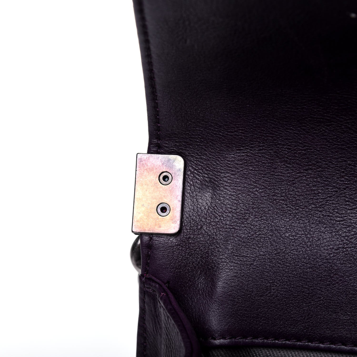 Chanel Calfskin Crystal Embossed Small Boy Flap Plum 10 of 20