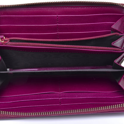 Gucci Velvet Matelasse GG Marmont Zip Around Wallet Fuchsia Violet Cyclamen 5 of 8