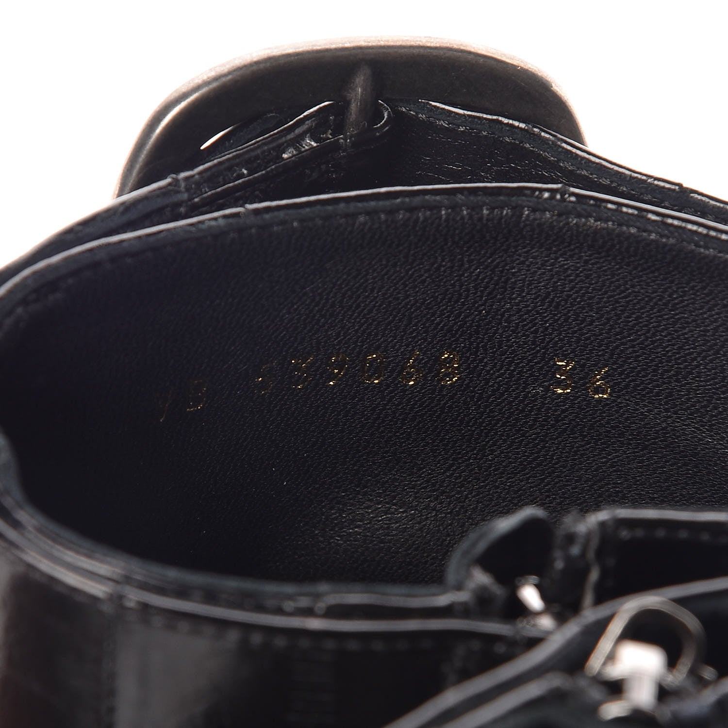 Saint Laurent Shiny Eel Joplin Buckle Booties 36 Black 8 of 9
