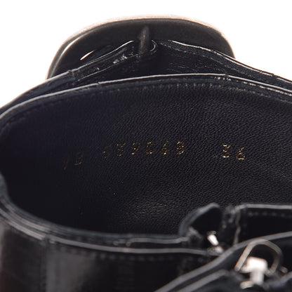 Saint Laurent Shiny Eel Joplin Buckle Booties 36 Black 8 of 9