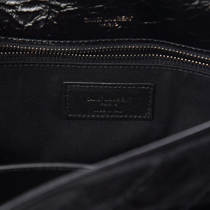 Saint Laurent Crinkled Calfskin Matelasse Monogram Medium Niki Chain Satchel Black 5 of 9