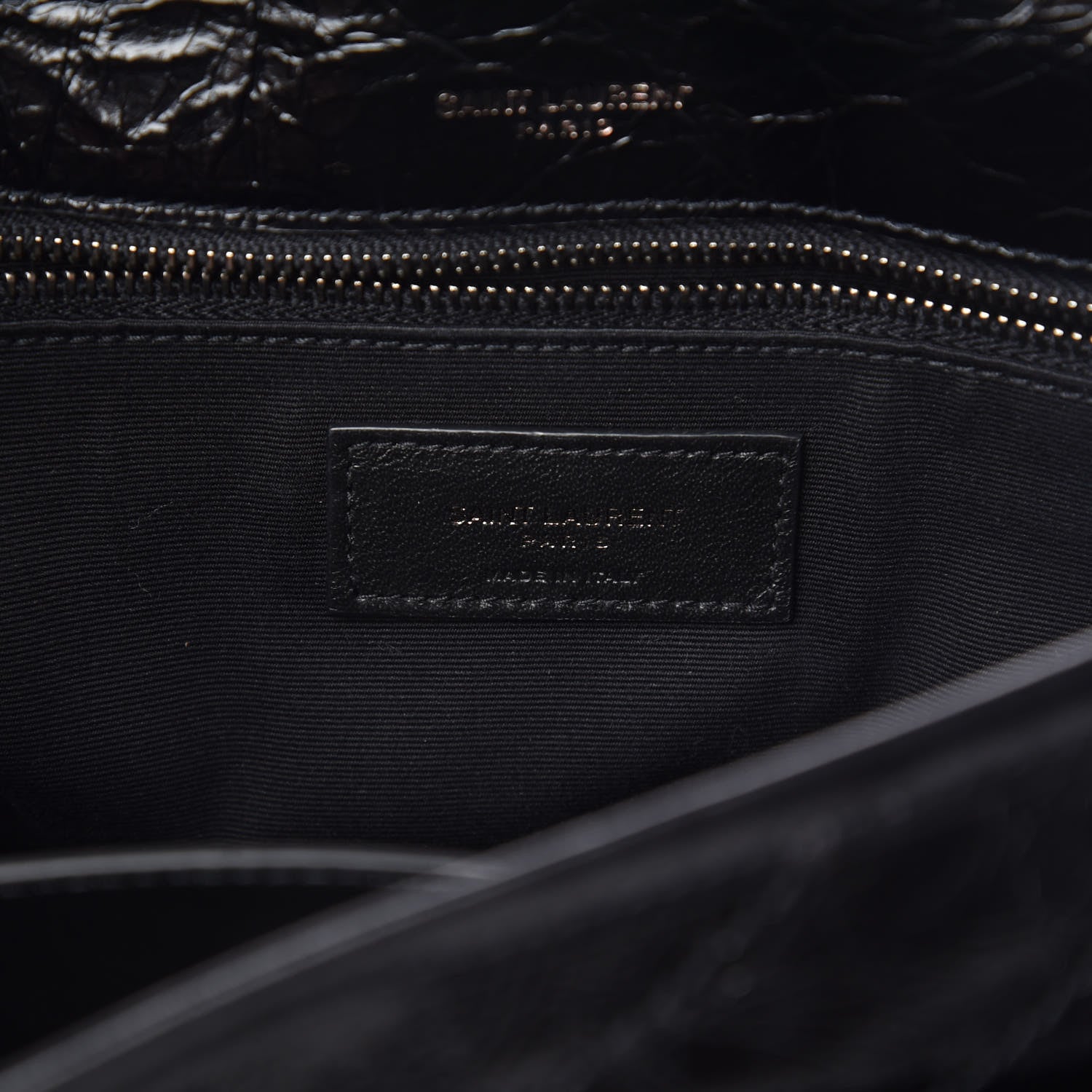 Saint Laurent Crinkled Calfskin Matelasse Monogram Medium Niki Chain Satchel Black 6 of 10