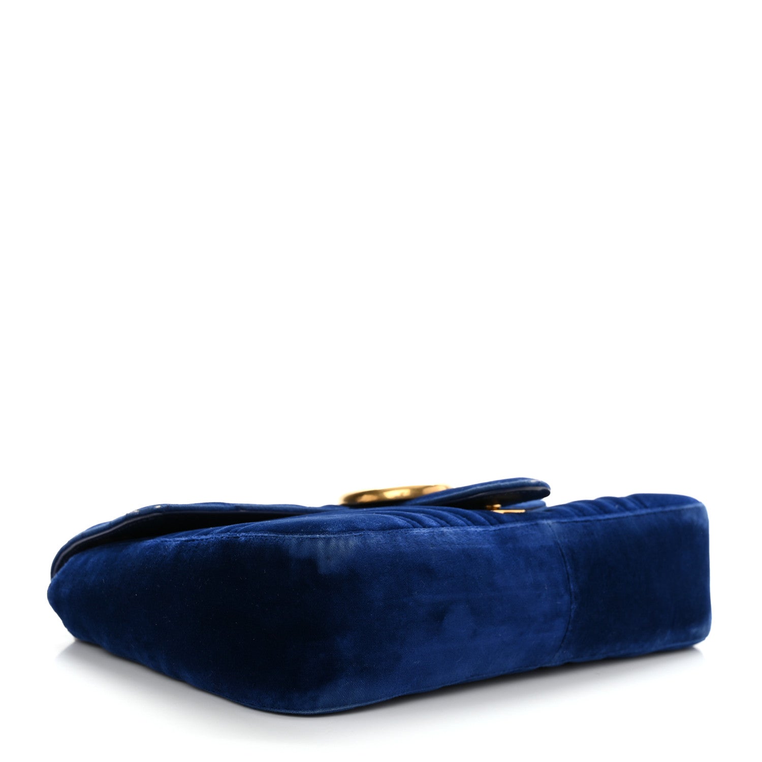 Gucci Velvet Matelasse Medium GG Marmont Shoulder Bag Cobalt Blue 4 of 13