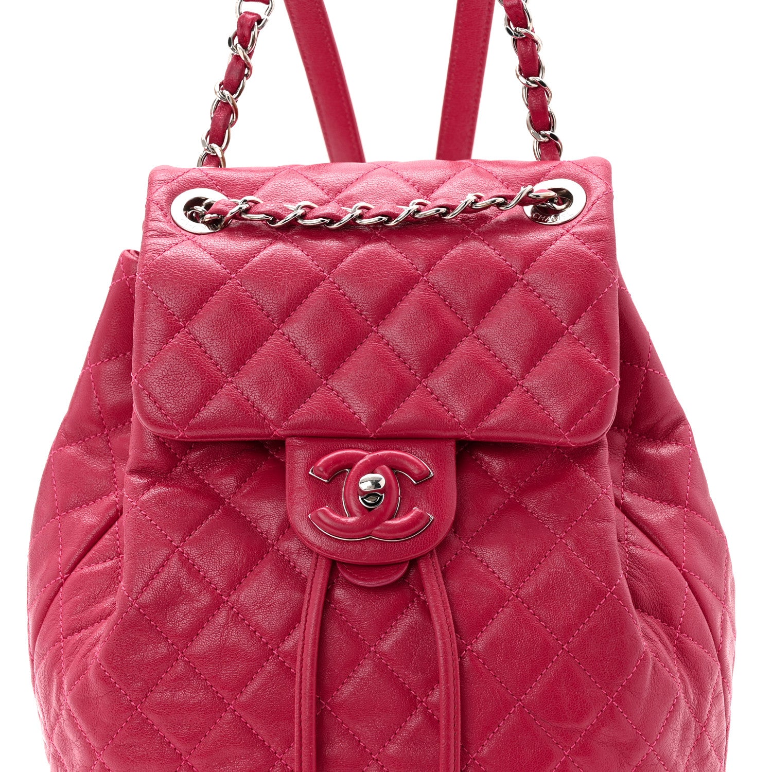 Chanel Calfskin Quilted Small Urban Spirit Backpack Dark Pink 8 of 10