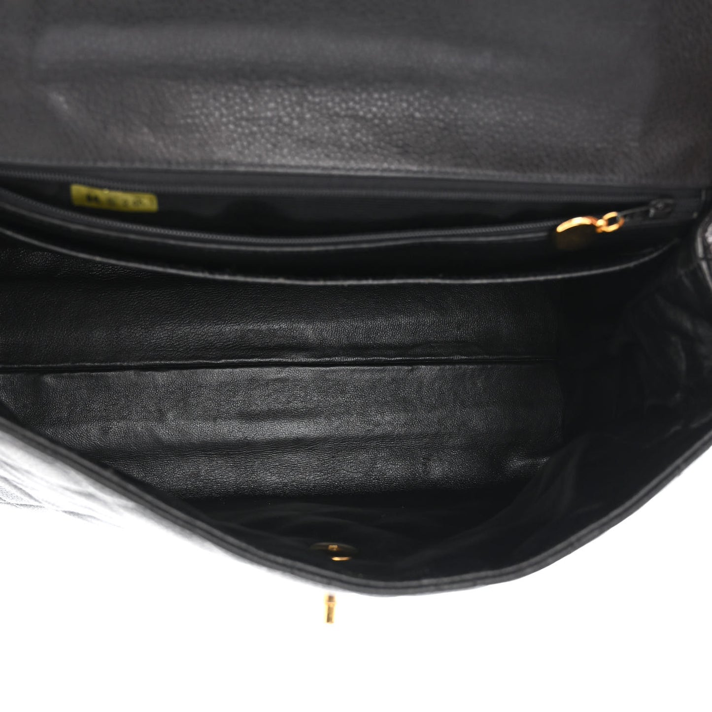 Caviar Quilted Jumbo Kelly Flap Black