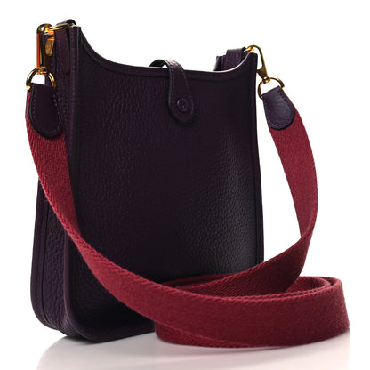 Hermes Taurillon Clemence Amazone Evelyne TPM Cassis Rouge Grenat 3 of 11