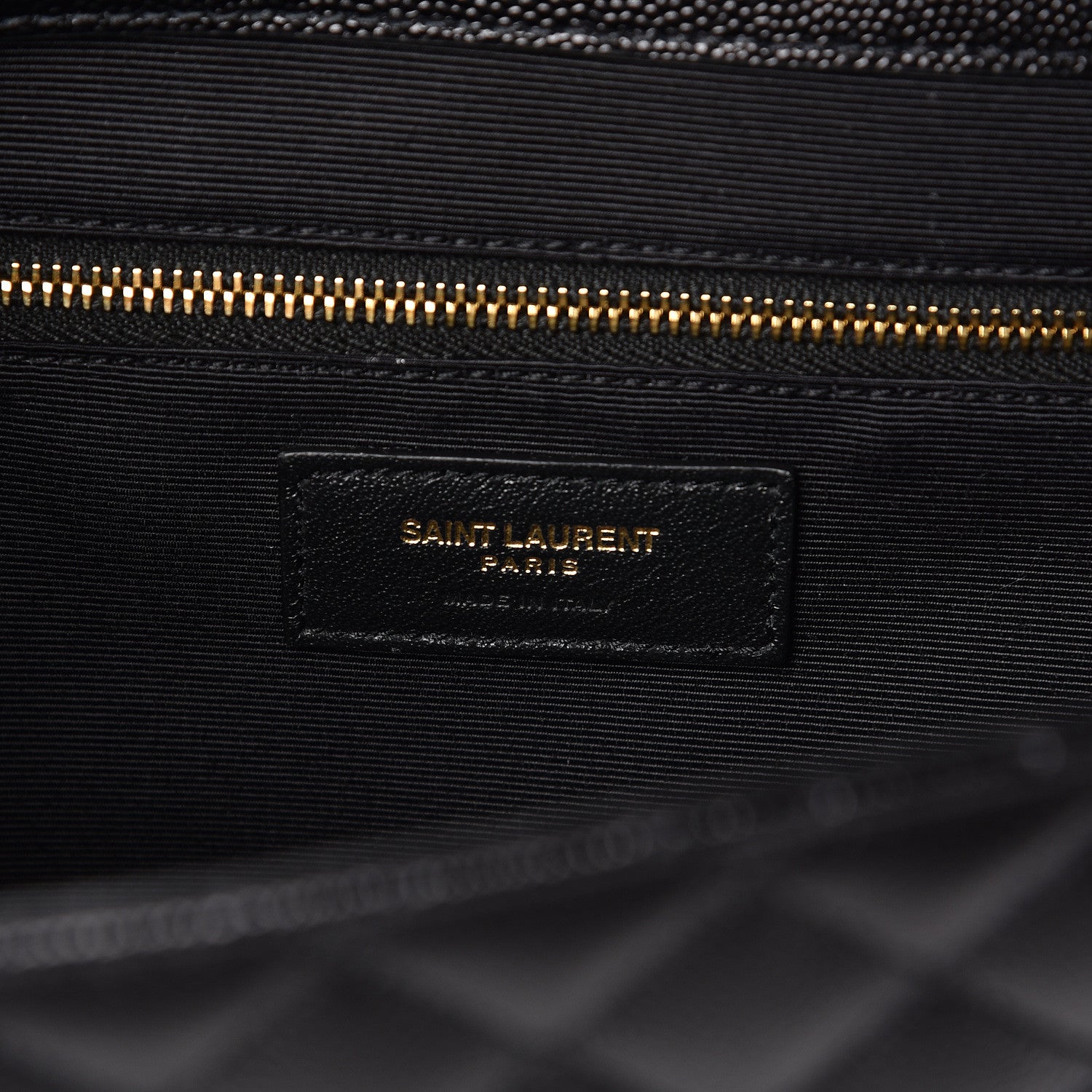 Saint Laurent Grain De Poudre Textured Mixed Matelasse Large Triquilt Monogram Satchel Black 6 of 10