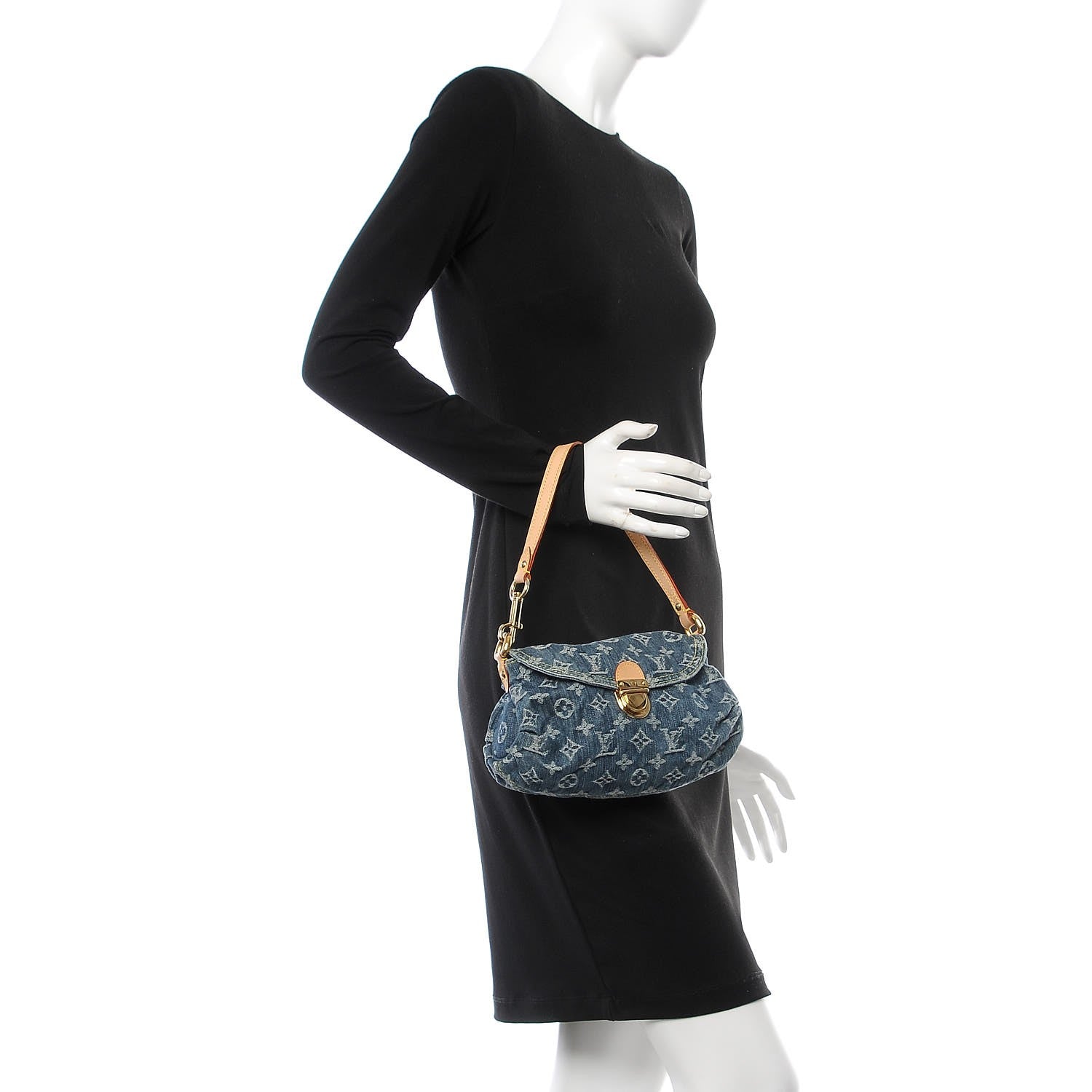 Louis Vuitton Monogram Denim Mini Pleaty Blue 2 of 9