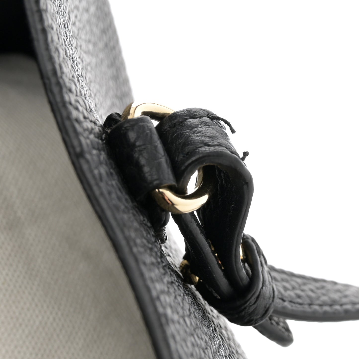 Grained Calfskin Double Handle Small Amy Tote Black
