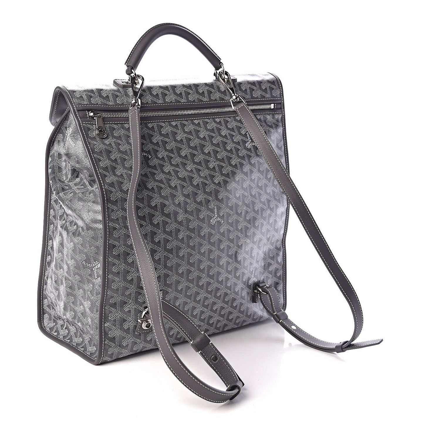 Goyardine Saint Leger Soft Briefcase Backpack Grey