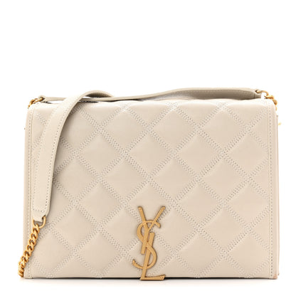 Saint Laurent Lambskin Quilted Mini Becky Chain Bag Crema Soft 1 of 11