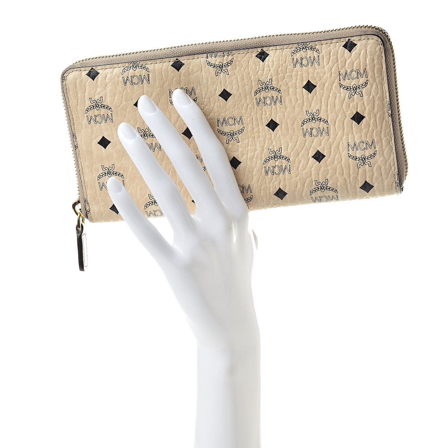 Visetos Large Zip Around Wallet Beige