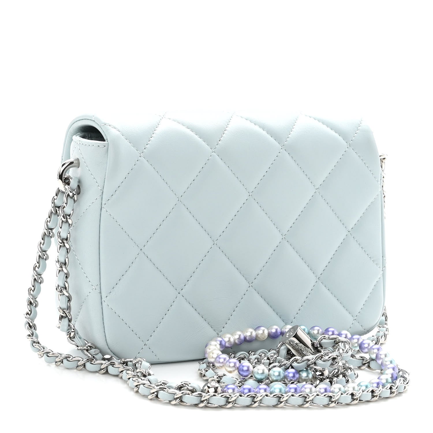 Chanel Lambskin Quilted Mini My Perfect Flap Light Blue 3 of 10