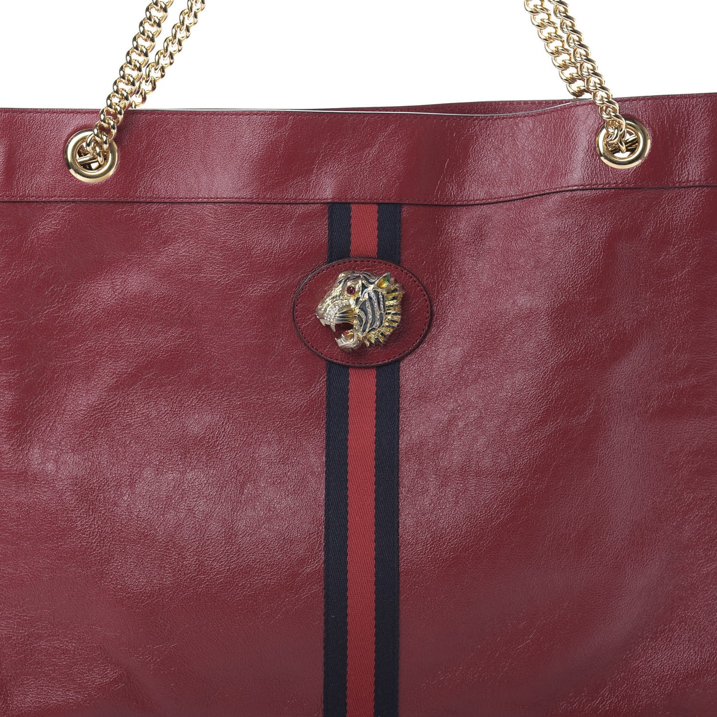 Calfskin Large Rajah Chain Tote Romantic Cherry