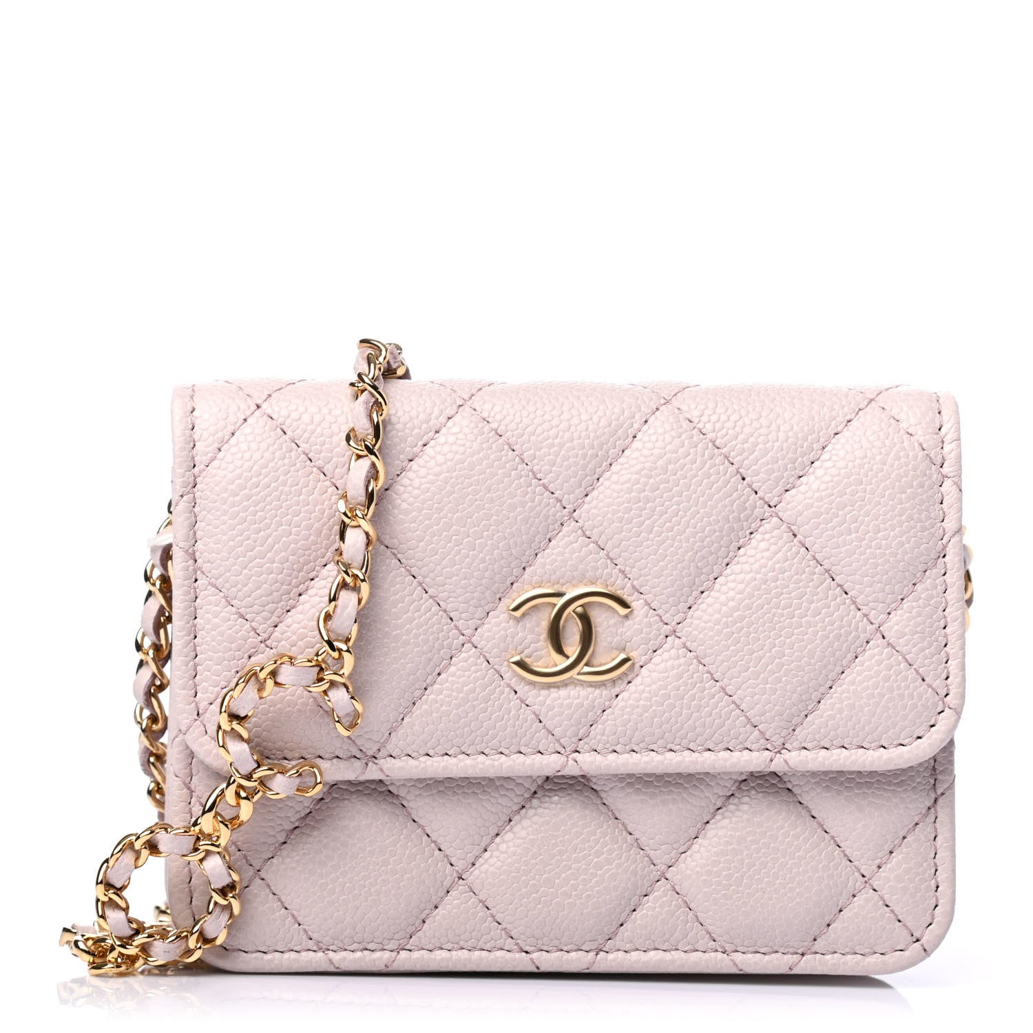 Chanel Caviar Quilted Miss Coco Clutch With Chain Light Purple 1 of 5
