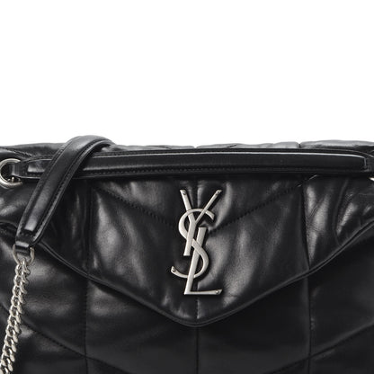 Saint Laurent Lambskin Quilted Small Loulou Puffer Monogram Chain Satchel Black 10 of 10