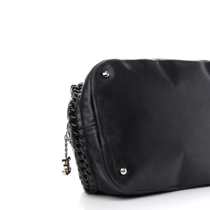 Chanel Calfskin Modern Chain Rhodoid Bowling Bag Black 8 of 10