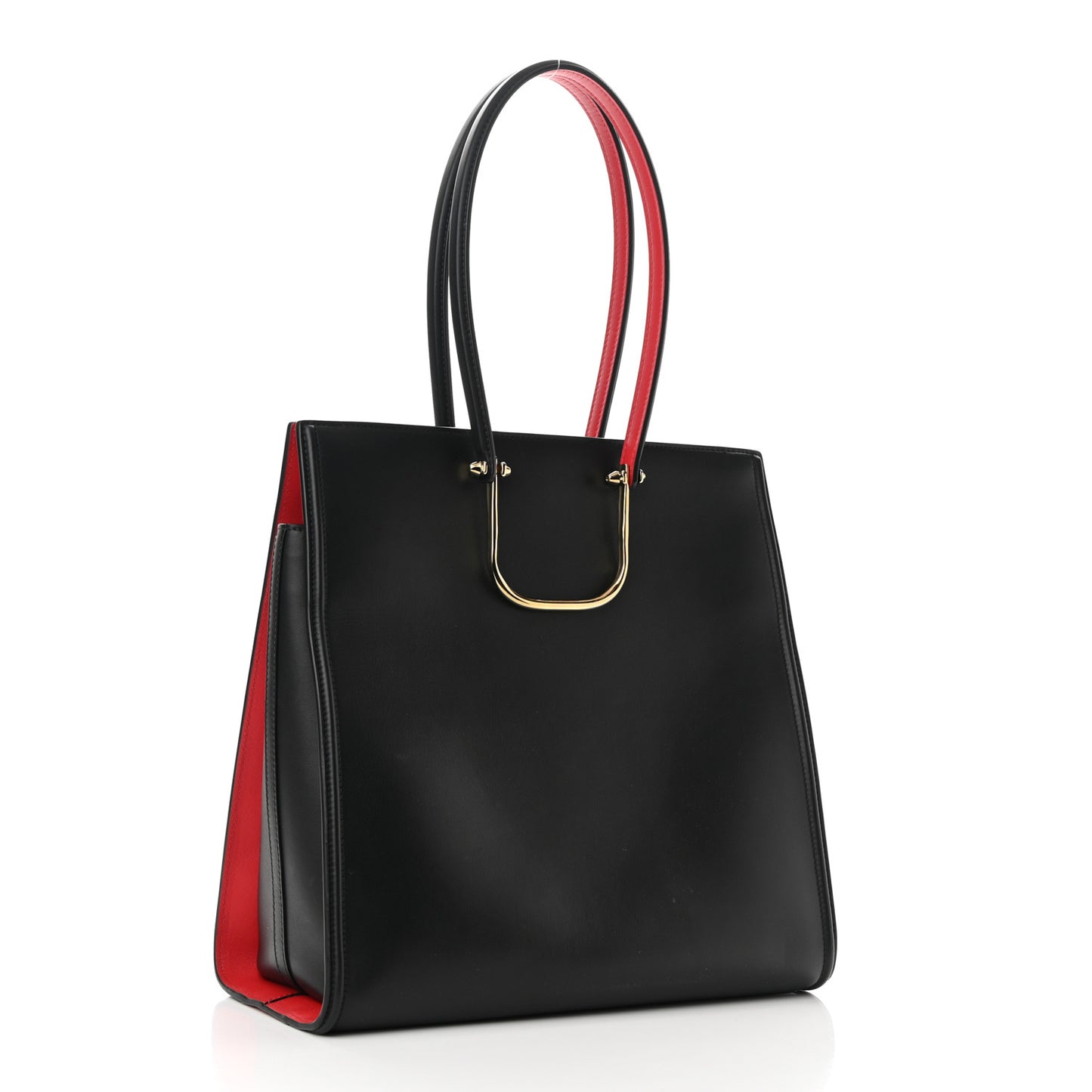 Calfskin The Tall Story Shoulder Bag Black Red