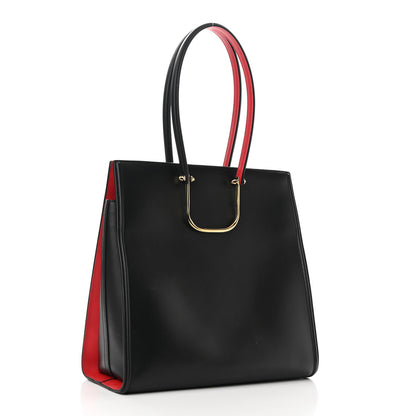 Alexander McQueen Calfskin The Tall Story Shoulder Bag Black Red 3 of 9