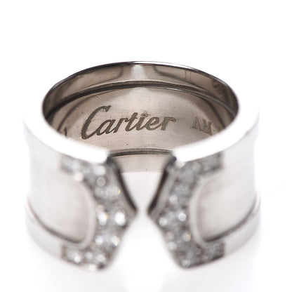 Cartier 18K White Gold Diamond 10mm Logo De Ring 47 4 4 of 6