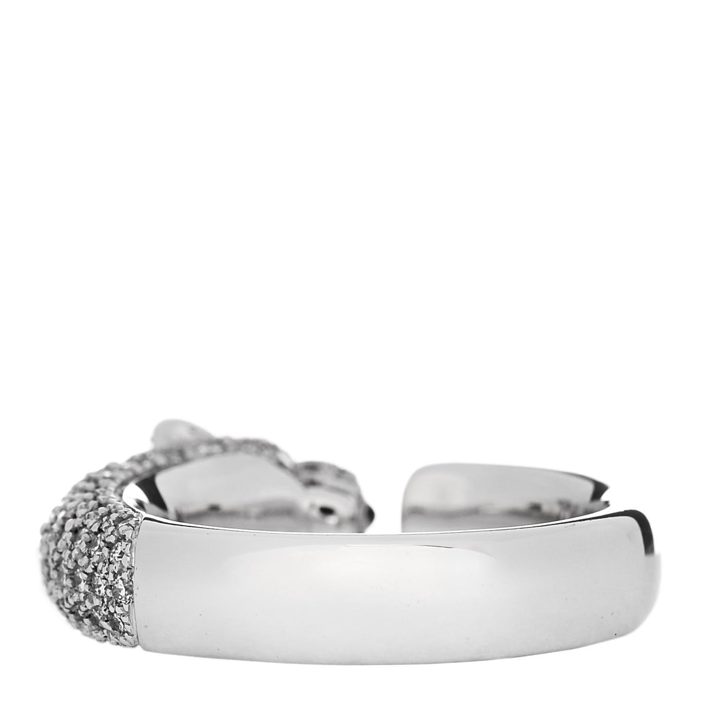 18K White Gold Diamond Black Onyx Emerald Panthere De Cartier Ring 50 5.25