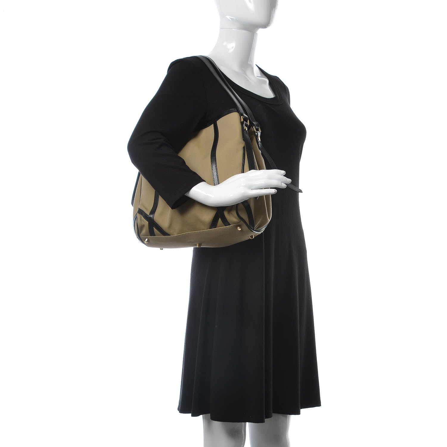 Burberry Canvas Calfskin Canterbury Tote Beige 2 of 17