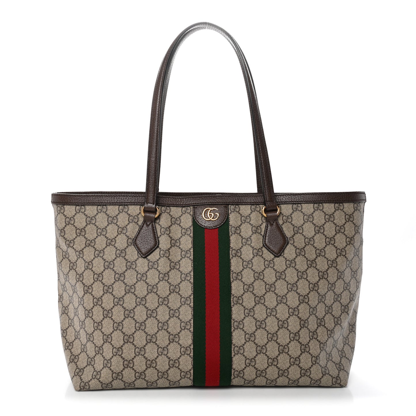 GG Supreme Monogram Medium Ophidia Shopping Tote Brown