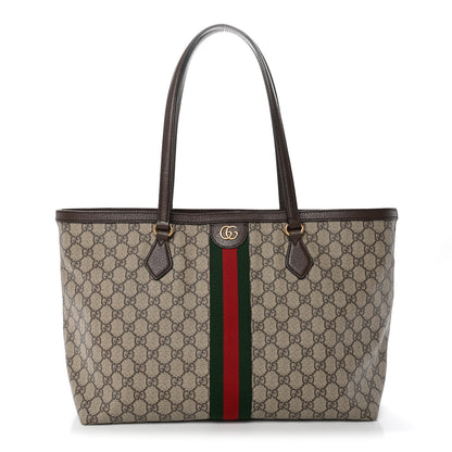Gucci GG Supreme Monogram Medium Ophidia Shopping Tote Brown 1 of 10