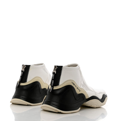 Fendi Vernice High-Tech Womens FFluid Zip Up Sneakers 36.5 White Black 4 of 12