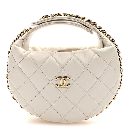 Chanel Lambskin Quilted Chain Around Pouch Hobo White 1 of 7
