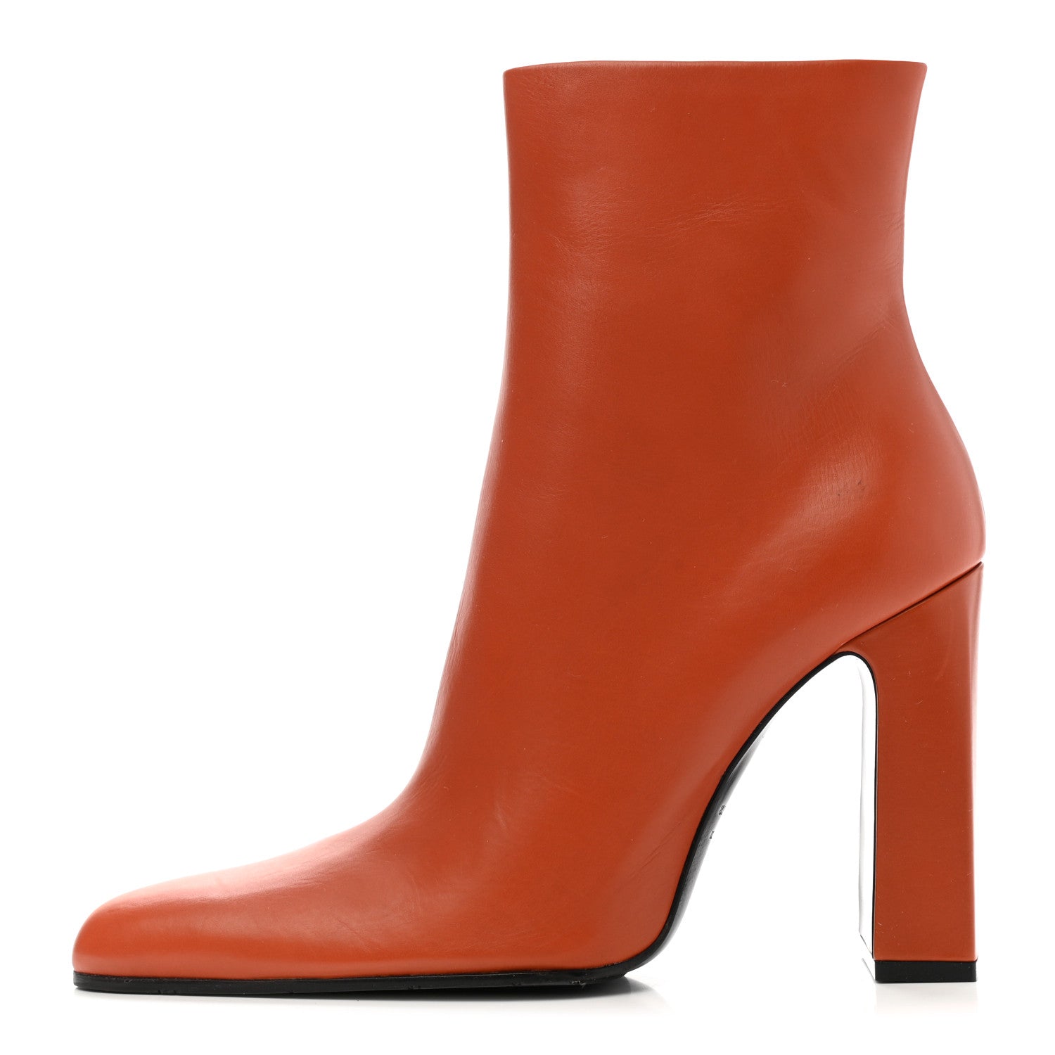 Balenciaga Patinated Calfskin Round Toe 110 Booties 39 Orange 1 of 8