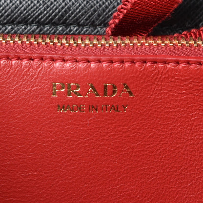 Prada Saffiano Lux Monochrome Chain Wallet Black 6 of 7