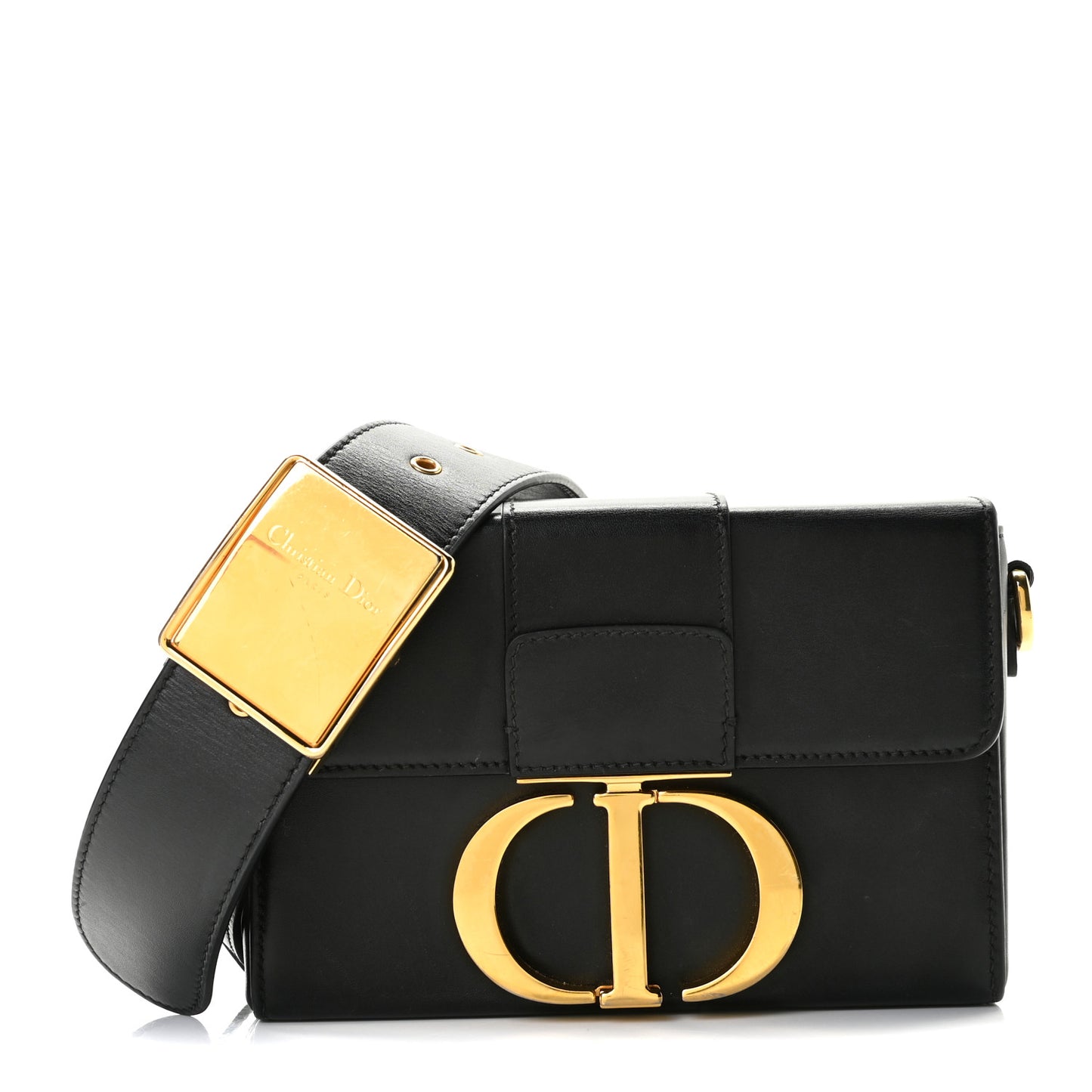 Box Calfskin 30 Montaigne Box Bag Black
