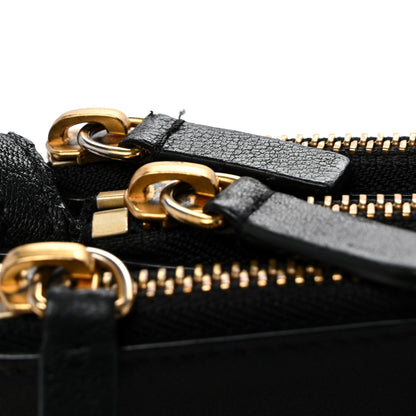 Celine Lambskin Small Trio Crossbody Bag Black 12 of 13