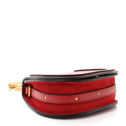 Chloe Calfskin Suede Small Nile Bracelet Bag Sepia Red 4 of 11