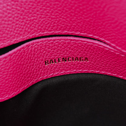 Balenciaga Signature Grained Calfskin Logo XXS Ville Top Handle Bag Fuchsia White 6 of 10