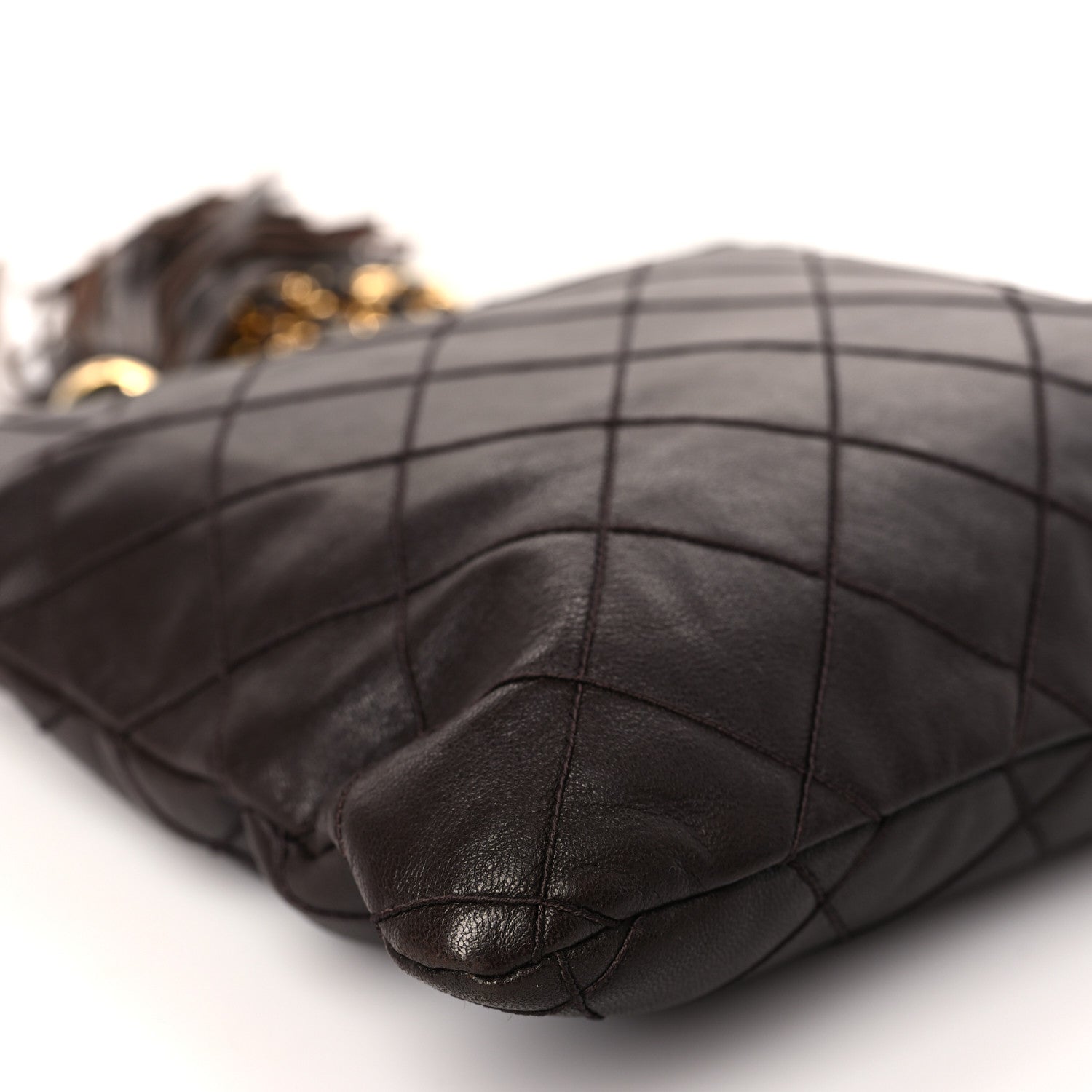 Chanel Lambskin Quilted Tassel Shoulder Bag Brown 8 of 9