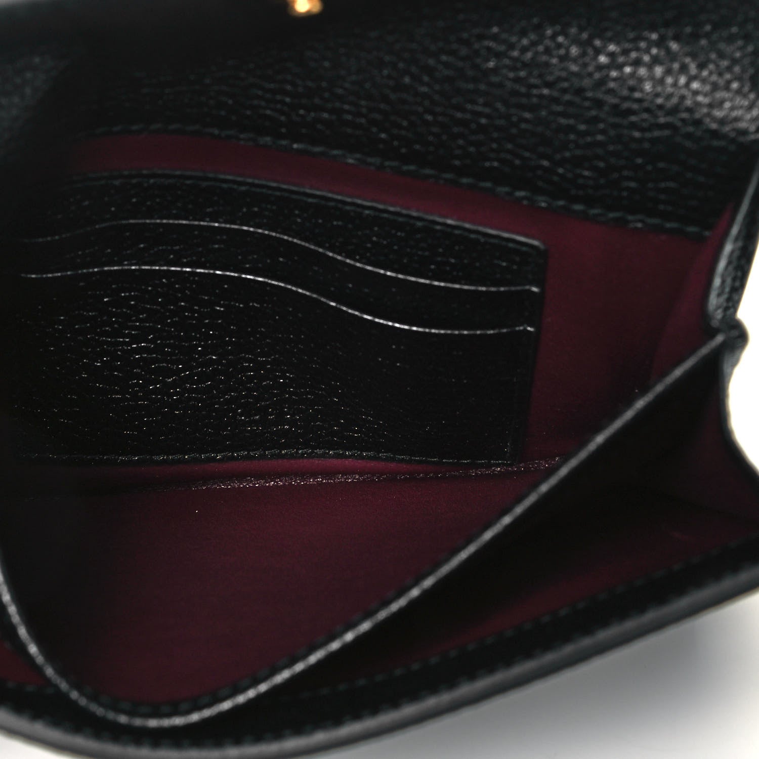 Gucci Grainy Calfskin Zumi Flap Card Case Black 5 of 7