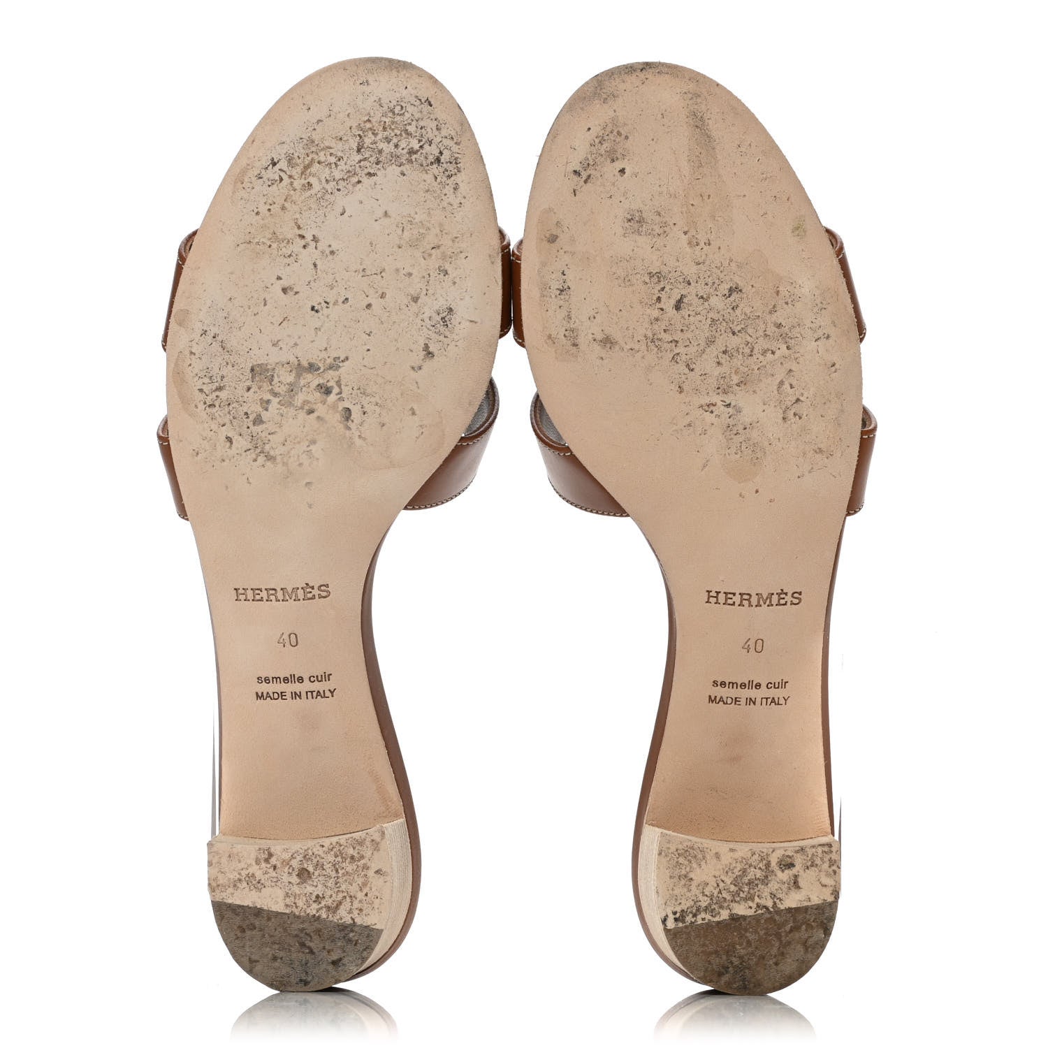 Hermes Calfskin Oasis Sandals 40 Gold 5 of 12