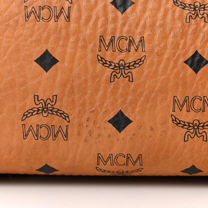 MCM Visetos Calfskin Boston Bag Cognac Black 10 of 13