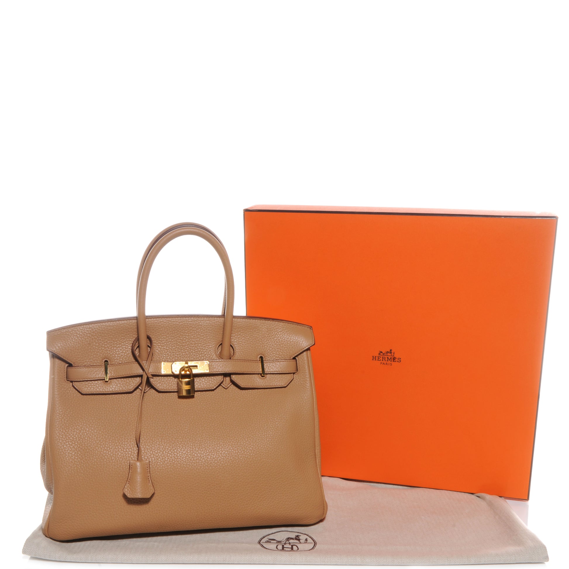 Hermes Taurillon Clemence Birkin 35 Tabac Camel 5 of 11
