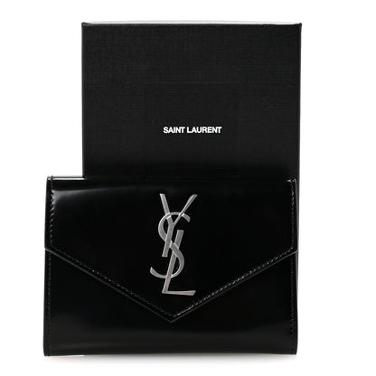 Saint Laurent Patent Calfskin Small Monogram Envelope Wallet Black 7 of 7